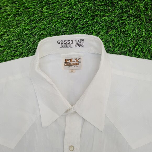 Vintage 90s ELY-Cattleman Button Shirt XL/2XL 25x32 White - Picture 10 of 10